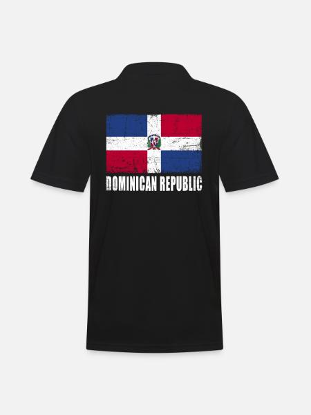 Dominican Republic Flag - Men's Polo Shirt - black