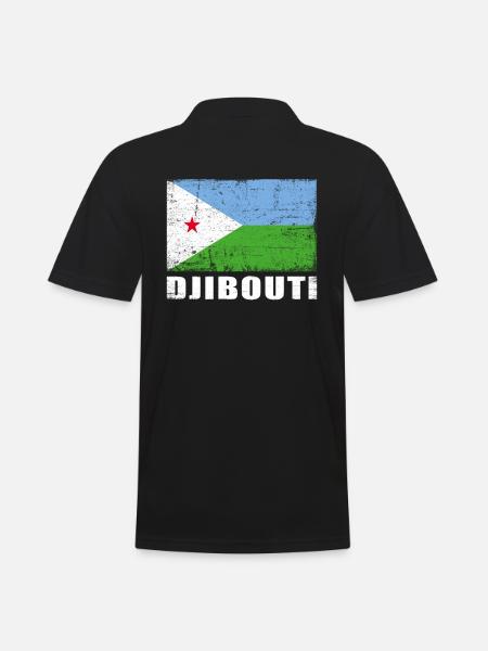 Djibouti Flag Grunge Djibouti Flag - Polo Homme - noir
