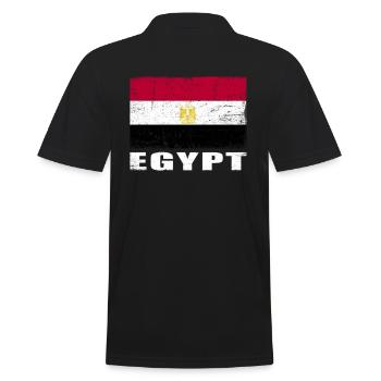 Egypt Flag Grunge Egypt Flag - Men's Polo Shirt - black - Back - Kai (181cm)