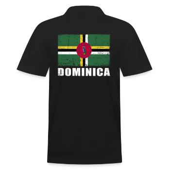 Dominica Flagge Grunge Dominica Fahne - Männer Poloshirt - Schwarz - Hinten - Kai (181cm)