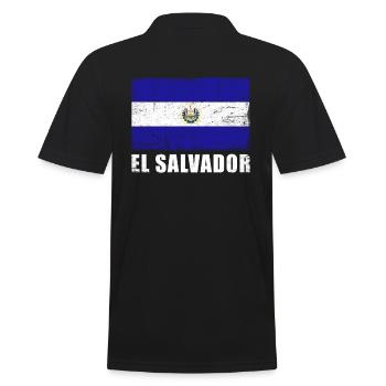 Drapeau du Salvador Grunge Drapeau du Salvador - Polo Homme - noir - Dos - Kai (181cm)