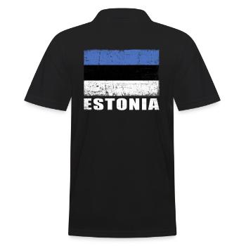 Estland Flagge Grunge Estland Fahne - Männer Poloshirt - Schwarz - Hinten - Kai (181cm)