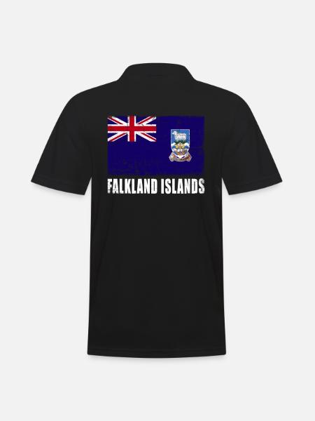 Falkland Islands Flag - Men's Polo Shirt - black