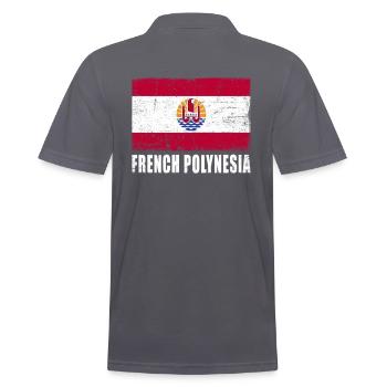 drapeau de la Polynésie Français - Polo Homme - charbon - Dos - Nico (186cm)