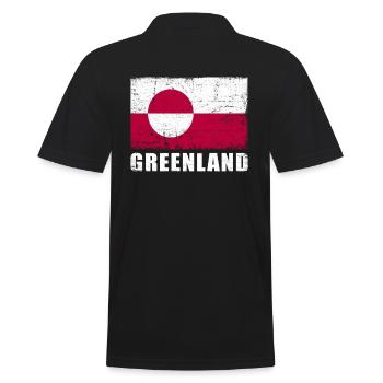 Groenland Flag Grunge Groenland Flag - Polo Homme - noir - Dos - Kai (181cm)