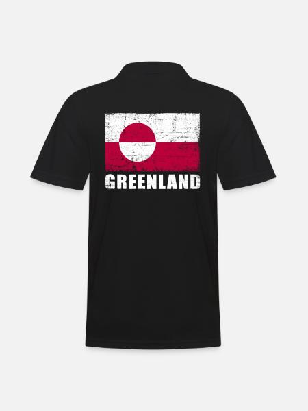 Grønlandsflag Grunge Grønlandsflag - Herre poloshirt - sort