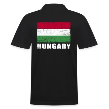 Hongrie Drapeau Grunge Hongrie Drapeau - Polo Homme - noir - Dos - Kai (181cm)