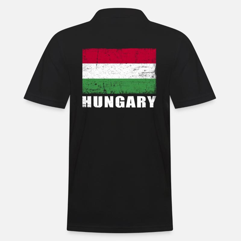 Hongrie Drapeau Grunge Hongrie Drapeau - Polo Homme - noir