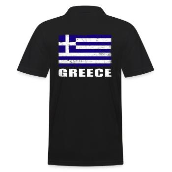 Grèce Drapeau Grunge Grèce Drapeau - Polo Homme - noir - Dos - Kai (181cm)