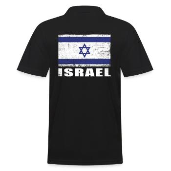 Drapeau d’Israël Grunge Drapeau d’Israël - Polo Homme - noir - Dos - Kai (181cm)
