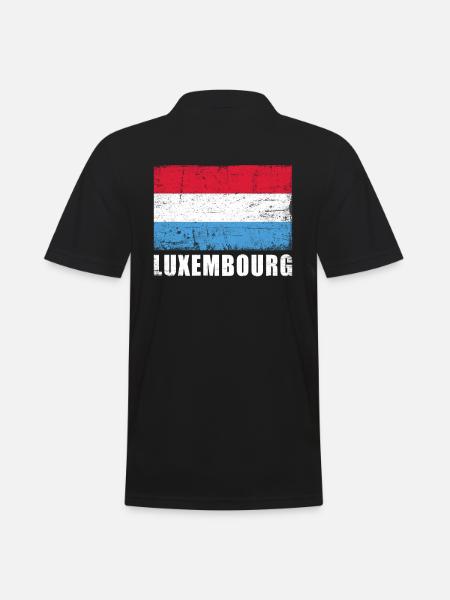 Luxembourg Flag Grunge Luxembourg Flag - Men's Polo Shirt - black