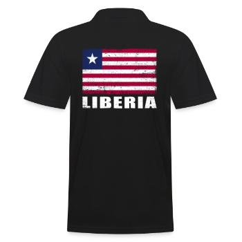 Liberia Flag Grunge Liberia Flag - Men's Polo Shirt - black - Back - Kai (181cm)