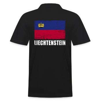 Liechtenstein Flagge Grunge Liechtenstein Fahne - Männer Poloshirt - Schwarz - Hinten - Kai (181cm)