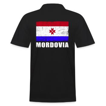 Mordovia Flag Grunge Mordovia Flag - Polo Homme - noir - Dos - Kai (181cm)