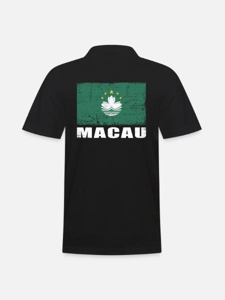 Macau Flag Grunge Macau Flag - Men's Polo Shirt - black