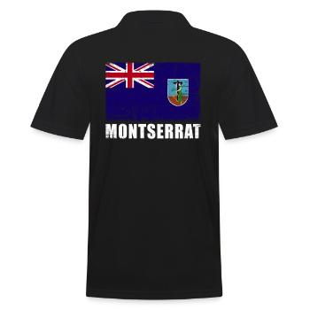 Montserrat Flag Grunge Montserrat Flag - Men's Polo Shirt - black - Back - Kai (181cm)