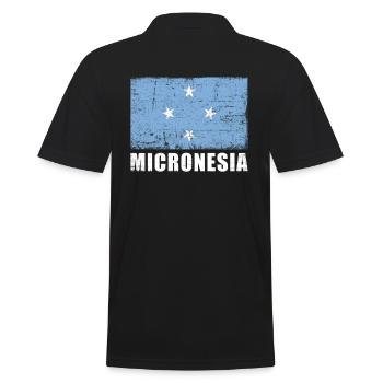 Micronesia Flag Grunge Micronesia Flag - Men's Polo Shirt - black - Back - Kai (181cm)