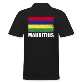 Mauritius Flag Grunge Mauritius Flag - Men's Polo Shirt - black - Back - Kai (181cm)