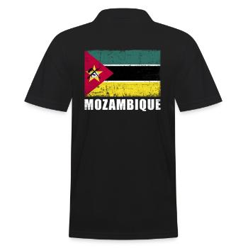 Mosambik Flagge Grunge Mosambik Fahne - Männer Poloshirt - Schwarz - Hinten - Kai (181cm)