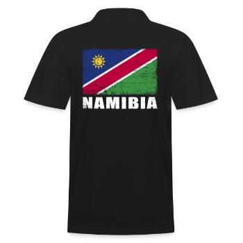 Namibia Flagge Grunge Namibia Fahne - Männer Poloshirt - Schwarz - Hinten - Kai (181cm)