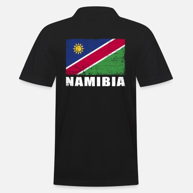 Namibia Flagge Grunge Namibia Fahne - Männer Poloshirt - Schwarz