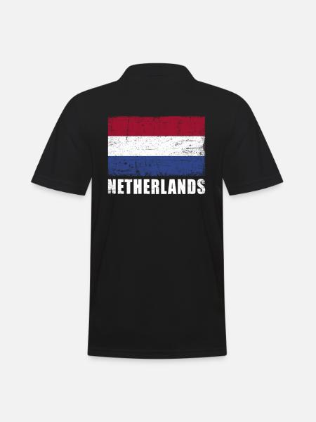 Pays-Bas Drapeau Grunge Pays-Bas Drapeau - Polo Homme - noir