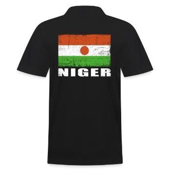 Niger Flagge Grunge Niger Fahne - Männer Poloshirt - Schwarz - Hinten - Kai (181cm)