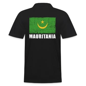 Mauritanie Drapeau Grunge Mauritanie Drapeau - Polo Homme - noir - Dos - Kai (181cm)