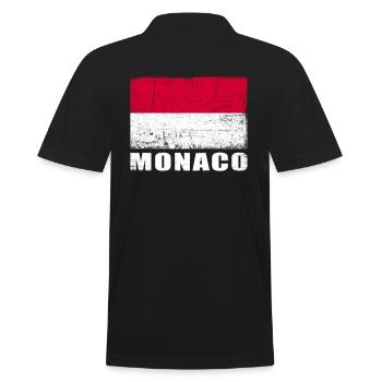 Monaco Flag Grunge Monaco Flag - Polo Homme - noir - Dos - Kai (181cm)