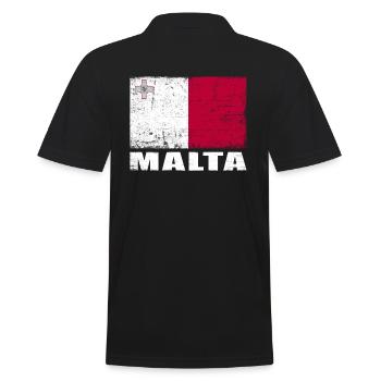 Malta Flagge Grunge Malta Fahne - Männer Poloshirt - Schwarz - Hinten - Kai (181cm)