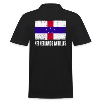 Niederländische Antillen Flagge - Männer Poloshirt - Schwarz - Hinten - Kai (181cm)