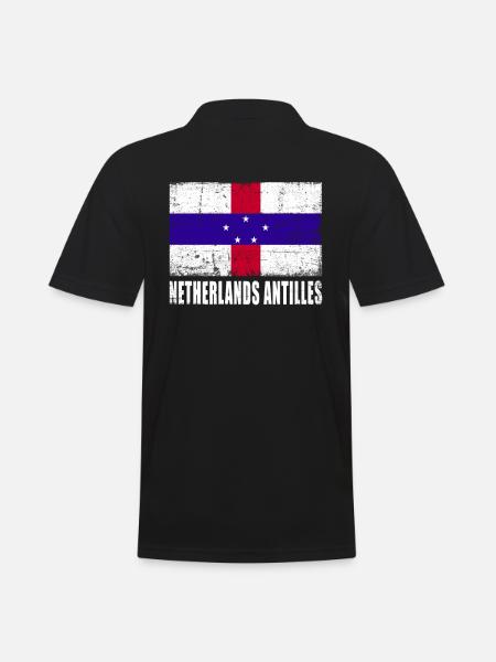 Netherlands Antilles Flag - Men's Polo Shirt - black