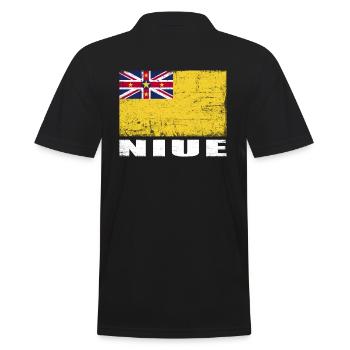 Niue Flag Grunge Niue Flag - Polo Homme - noir - Dos - Kai (181cm)