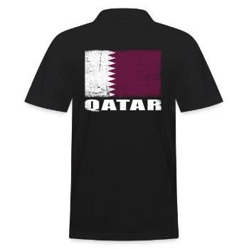 Qatar Flag Grunge Qatar Flag - Men's Polo Shirt - black - Back - Kai (181cm)
