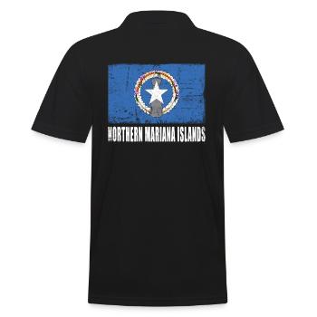Northern Mariana Islands Flag - Men's Polo Shirt - black - Back - Kai (181cm)