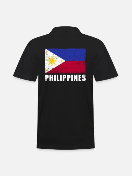 Philippines Flag Grunge Philippines Flag - Men's Polo Shirt - black
