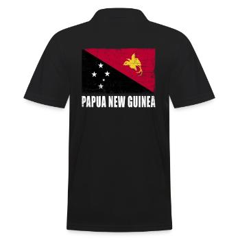 Papua Neuguinea Flagge - Männer Poloshirt - Schwarz - Hinten - Kai (181cm)