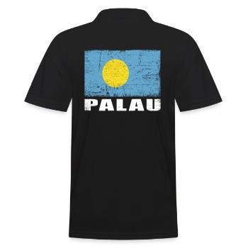 Palau Flagge Grunge Palau Fahne - Männer Poloshirt - Schwarz - Hinten - Kai (181cm)