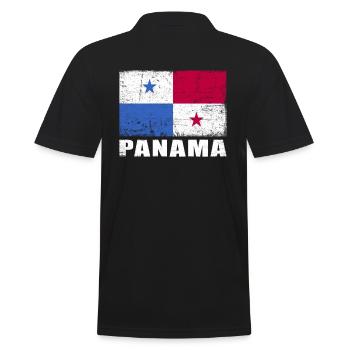 Panama Flagge Grunge Panama Fahne - Männer Poloshirt - Schwarz - Hinten - Kai (181cm)