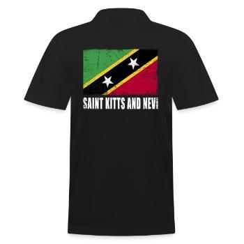 Sankt Kitts Und Nevi Flagge - Männer Poloshirt - Schwarz - Hinten - Kai (181cm)