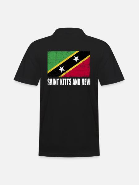 Saint Kitts And Nevi Flag - Men's Polo Shirt - black