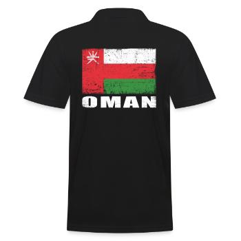 Oman Flag Grunge Oman Flag - Men's Polo Shirt - black - Back - Kai (181cm)