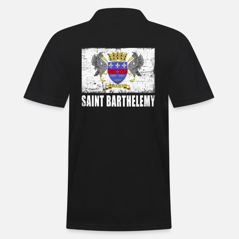 Drapeau de Saint-Barthélemy - Polo Homme - noir