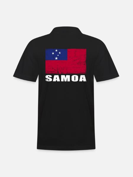 Samoa Flag Grunge Samoa Flag - Men's Polo Shirt - black