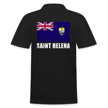 Saint Helena Flag Grunge Saint Helena Flag - Men's Polo Shirt - black - Back - Kai (181cm)