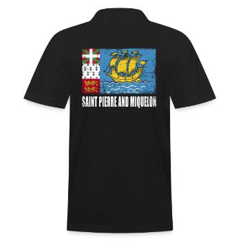 Saint Pierre and Miquelon flag - Men's Polo Shirt - black - Back - Kai (181cm)