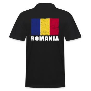 Roumanie Drapeau Grunge Roumanie Drapeau - Polo Homme - noir - Dos - Kai (181cm)