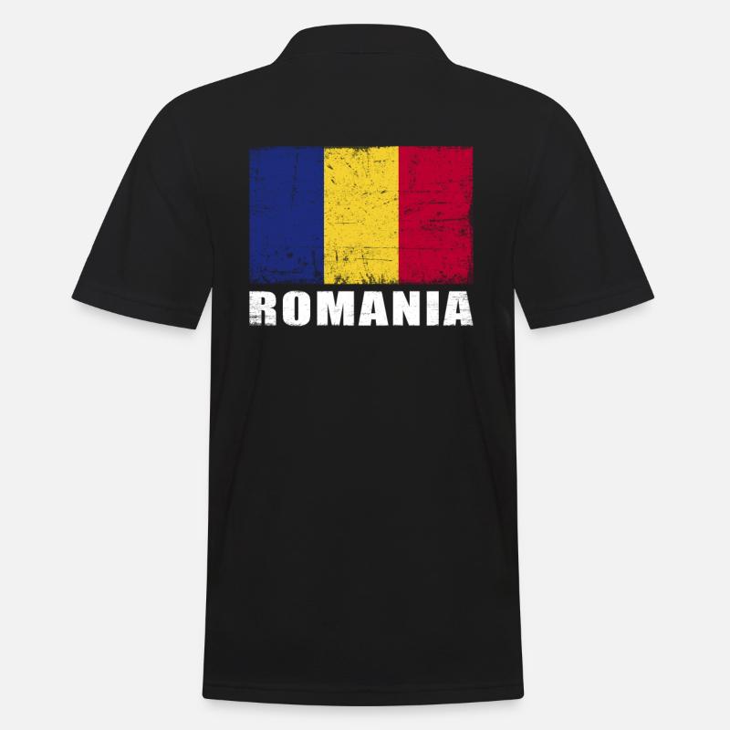 Roumanie Drapeau Grunge Roumanie Drapeau - Polo Homme - noir