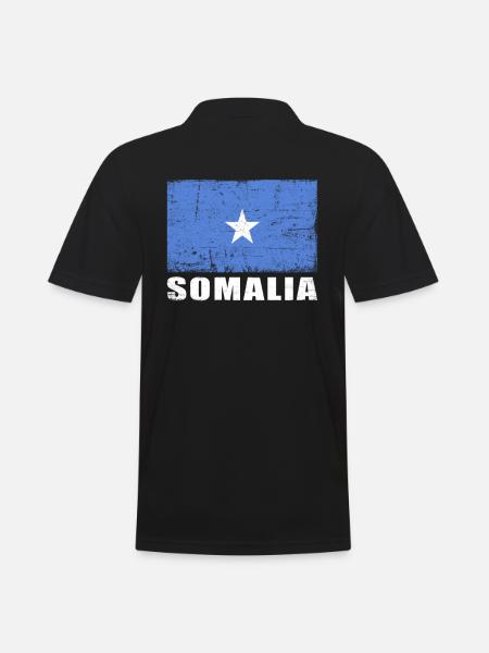 Somalia Flagge Grunge Somalia Fahne - Männer Poloshirt - Schwarz