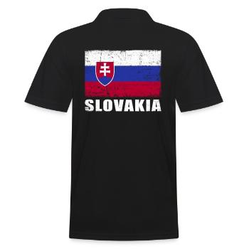 Slowakei Flagge Grunge Slowakei Fahne - Männer Poloshirt - Schwarz - Hinten - Kai (181cm)